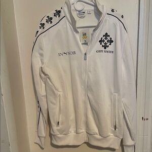 Puma White and Black Logo Track Jacket